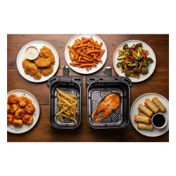 Air Fryer Frytkownica beztłuszczowa ELDOM FR220 Dualo 11l z podwójnym koszem i okienkiem do obserwacji postępów gotowania