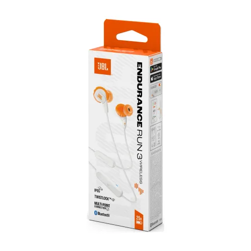 Słuchawki bezprzewodowe JBL Endurance Run 3 Wireless Dokanałowe Bluetooth 5.4 Biały