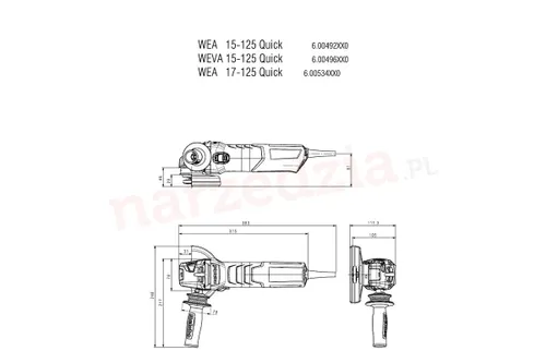 Metabo WEVA 15-125 Hızlı Açılı Taşlama Makinesi