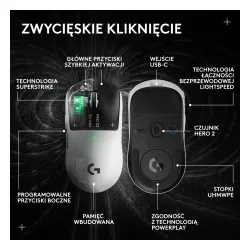 Myszka gamingowa Logitech G Pro X2 Superstrike Biały