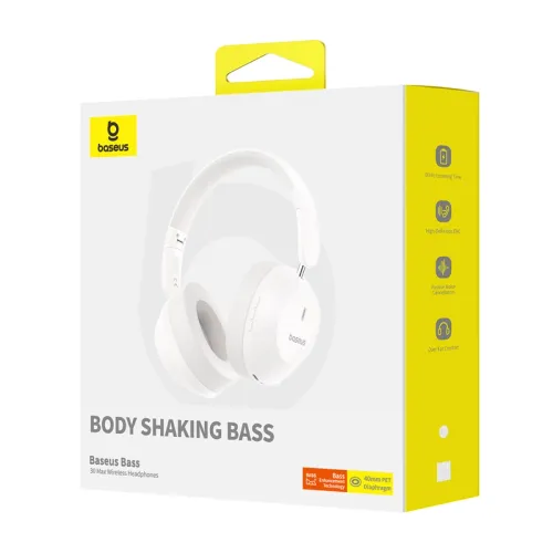 Słuchawki bezprzewodowe Baseus Bass 30 Max Nauszne Bluetooth 5.3 Biały