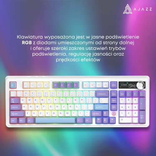 Klawiatura mechaniczna Ajazz AK980 V2 Gift Switch V2 Biało-Fioletowy