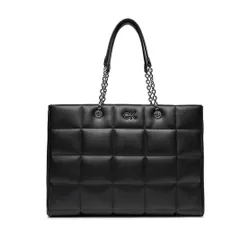 Calvin Klein Square Quilt Chain Shopper Handbag K60K612019 Черный