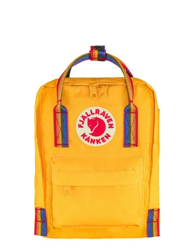 Fjallraven Kanken Gökkuşağı Mini sıcak sarı sırt çantası / gökkuşağı deseni