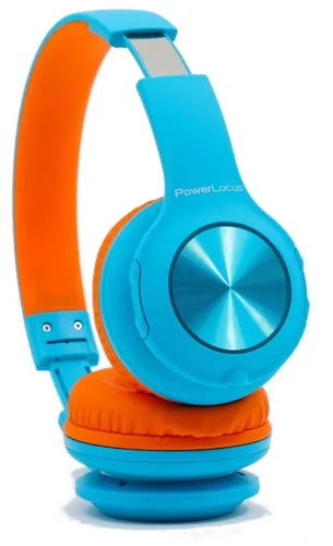 PowerLocus PLED Bezprzewodowe Słuchawki Bluetooth dla dzieci z LED niebiesko-pomarańczowe