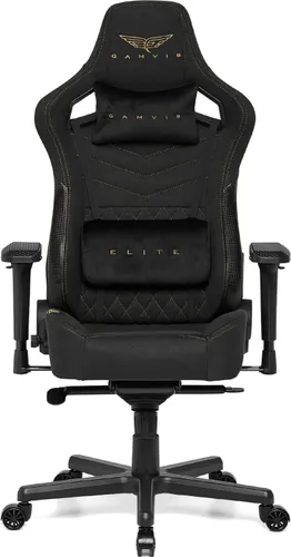 Fotel GAMVIS Elite 2.0 Pro XL Tkanina Czarny (złote elementy)