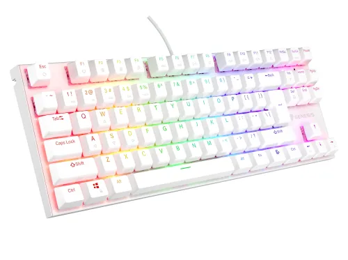 Klawiatura mechaniczna Genesis Thor 303 TKL RGB Outemu Peach Silent Biały