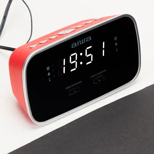 Radiobudzik Aiwa CRU-19RD Czerwony
