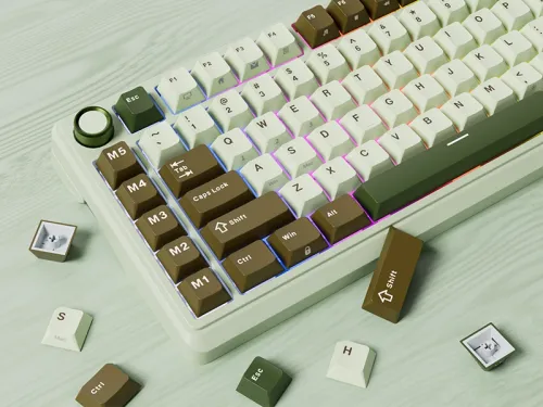 Klawiatura mechaniczna Royal Kludge RK-L75 BG Linear Cream Switch Zielono-Brązowy