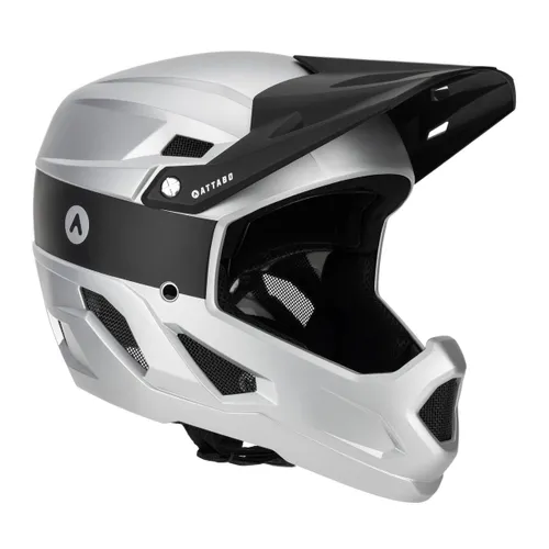 Kask rowerowy ATTABO State 1.0 full face srebrny