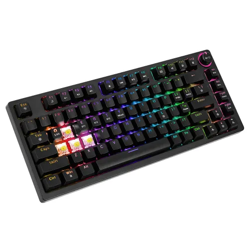 Klawiatura mechaniczna Savio Phenix Gateron Yellow Pro ABS Czarny