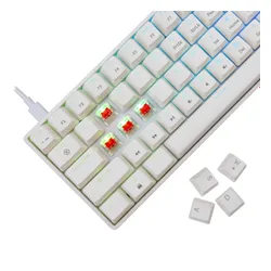 Klawiatura gamingowa White Shark Shinobi Red przewodowa mechaniczna podświetlana biała