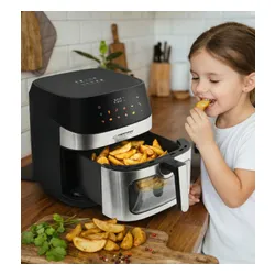 Air Fryer Frytkownica beztłuszczowa ESPERANZA Patate Al Forno 8l z 10 automatycznymi programami i okienkiem do obserwacji postępów gotowania