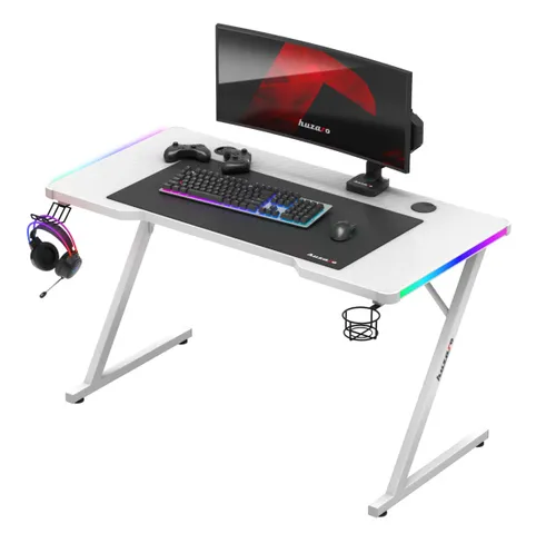 Biurko gamingowe HUZARO Hero 2.5 RGB Biały