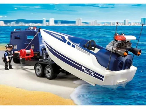 Playmobil 5187 полицейский внедорожник с моторной лодкой