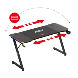 Biurko gamingowe HUZARO Hero 3.3 RGB Czarny