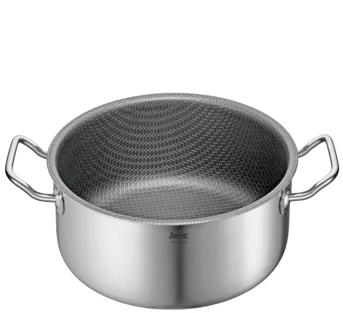 SPRING Cut Resist Pure – garnek niski z powłoką nieprzywierającą stal nierdzewna śred. 24 cm 4,7 l
