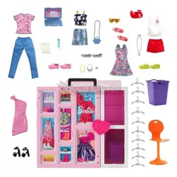 BARBIE WYMARZONA SZAFA NA UBRANKA + ubranka dla lalki Barbie HBV28