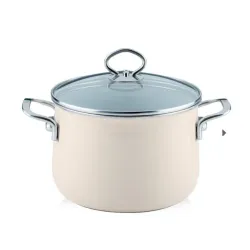 RIESS Nouvelle Avorio 4,0 l kremowy - garnek ceramiczny z pokrywką