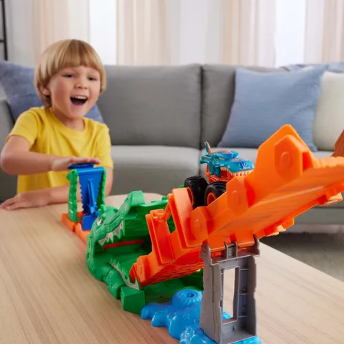 Tor Hot Wheels Monster Trucks Rajdowe wyzwanie Paszcza Krokodyla JJN45