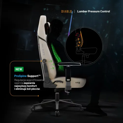 Fotel Diablo Chairs X.Eye Prime, Normal Size, Desert Storm Gamingowy do 140kg Beżowy