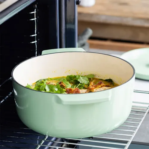 KITCHENAID Pistachio 5,2 l - garnek żeliwny z pokrywką