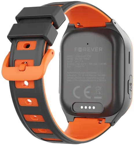 Smartwatch FOREVER Kids Boost KW-530 AI GPS WiFi 4G Czarno-pomarańczowy