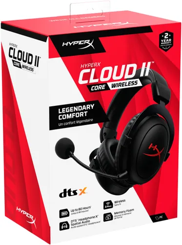 Słuchawki HYPERX Cloud II Core Wireless, Nauszne, Dźwięk przestrzenny