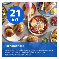 Air fryer Philips Ovi NA547/07 2000W 7,2l Aplikacja mobilna Gotowanie na parze