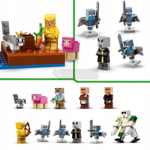 LEGO Minecraft 21596 Najazd przywoływaczy na wioskę, zestaw klocków 9+