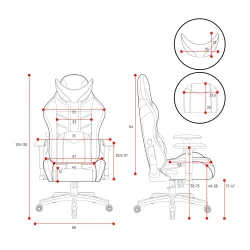 Fotel Diablo Chairs X-Ray 2.0 Normal Size Gamingowy do 136kg Skóra ECO Czarno-szary