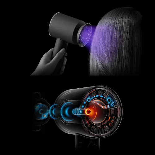 Suszarka do włosów Dyson Supersonic Nural Straight+Wavy 318135-01 Jonizacja Zimny nawiew 1600W 3 prędkości 4 temperatury