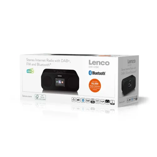 Radioodbiornik Lenco DIR-121BK Radio FM DAB+ Internetowe Bluetooth Czarny