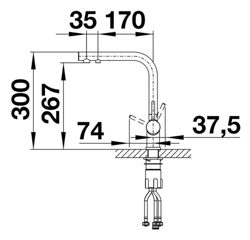 Bateria BLANCO Fontas II 523128 Chrom