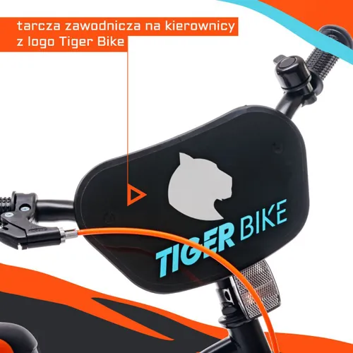 Rower dziecięcy SUN BABY Tiger Bike 14 cali dla chłopca Pomarańczowo-turkusowy