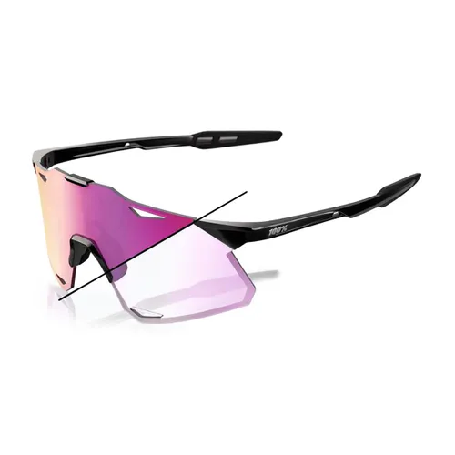 Okulary przeciwsłoneczne 100% Hypercraft gloss black/photochromic purple mirror