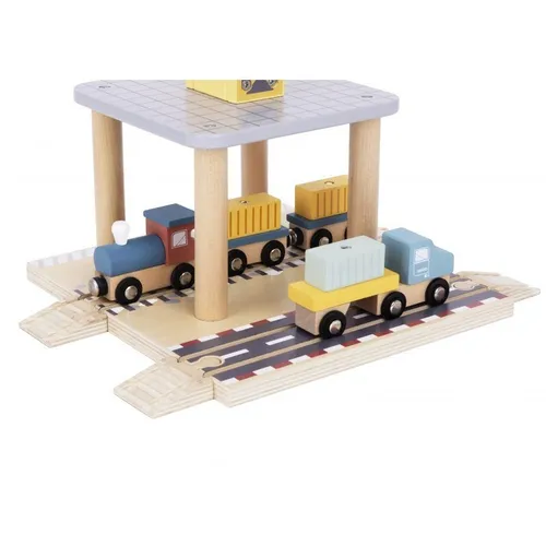 Tooky Toy Dźwig Portowy Drewniany Zestaw