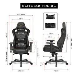 Fotel GAMVIS Elite 2.0 Pro XL Czarny (złote elementy)