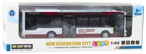 Autobus Miejski Interaktywny Metalowy 1:42 Światła Dźwięk Otwierane Elementy
