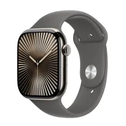 Apple Watch Series 10 GPS + Cellular 46mm z tytanu w kolorze naturalnym pasek sportowy górska szarość M/L