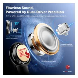 Słuchawki bezprzewodowe Earfun Air Pro 4+ ANC Dokanałowe Bluetooth 6.0 Funkcje AI Czarny