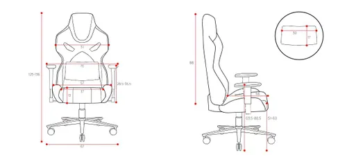 Fotel Diablo Chairs X-Fighter Normal Size Gamingowy do 150kg Skóra ECO Czarno-niebieski