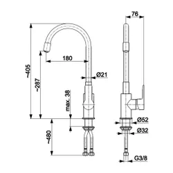 Bateria KFA ARMATURA Rumba 6553-915-81 Czarny
