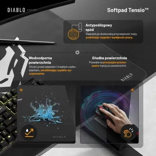 Biurko Diablo Chairs X-Tensio 1400 140cm Regulacja wysokości Czarny