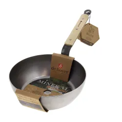 DE BUYER Mineral B Bois 24 cm - patelnia / wok ze stali węglowej