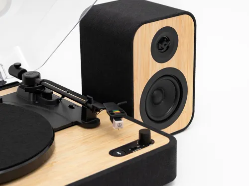 Gramofon House of Marley Revolution + Głośniki (EM-JT304-SB) Manualny Napęd paskowy Bluetooth Czarno-beżowy