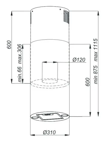 Okap Beko b300 BHCI31322BBH Czarny matowy