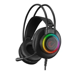 Słuchawki przewodowe z mikrofonem Rampage RM-K27 X-Jammer Nauszne Czarny