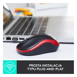 Myszka Logitech M185 Czarno-czerwony