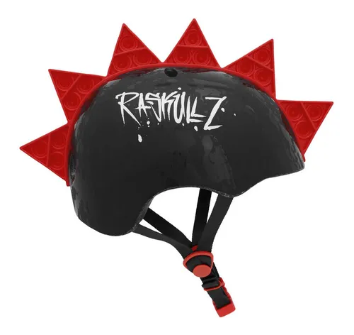 Kask rowerowy RASKULLZ Pop Splat Czarno-czerwony dla Dzieci (rozmiar S)